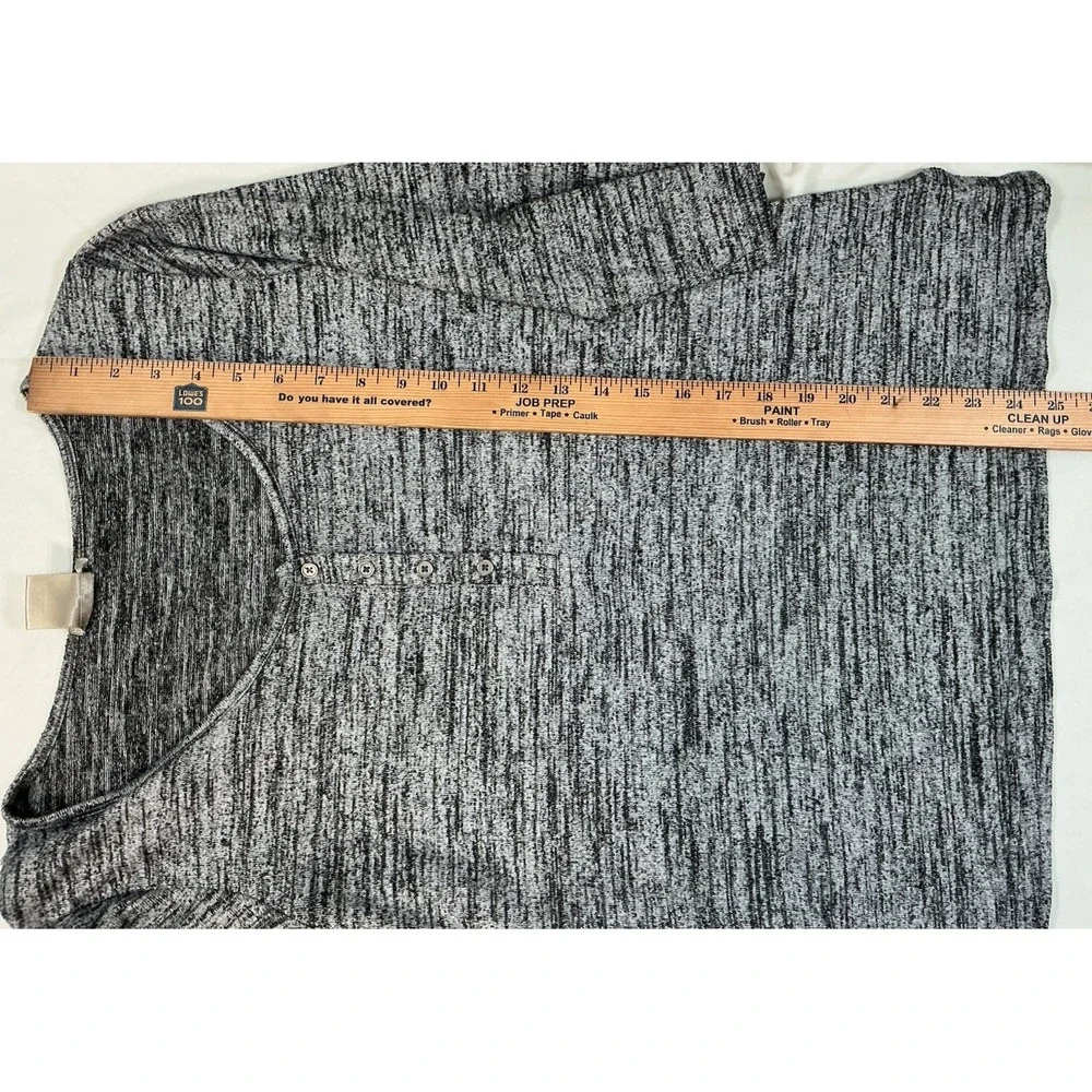 Ink & Ivy Hacci Knit Lounge 2 Pc Set Pullover Top/Pant Pull On Large Gray